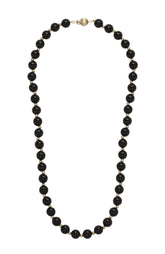 8mm Polished Black Onyx & 14K Gold Necklace